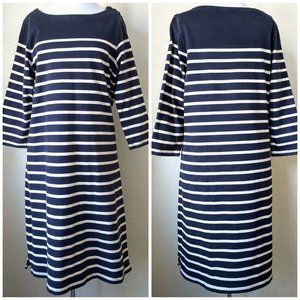 L.L. Bean Mariner Nautical Navy Stripe Dress